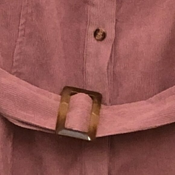 Allegra K - Pink - Corduroy - long sleeve - shirt dress - Size S - belt included - Picture 9 of 9